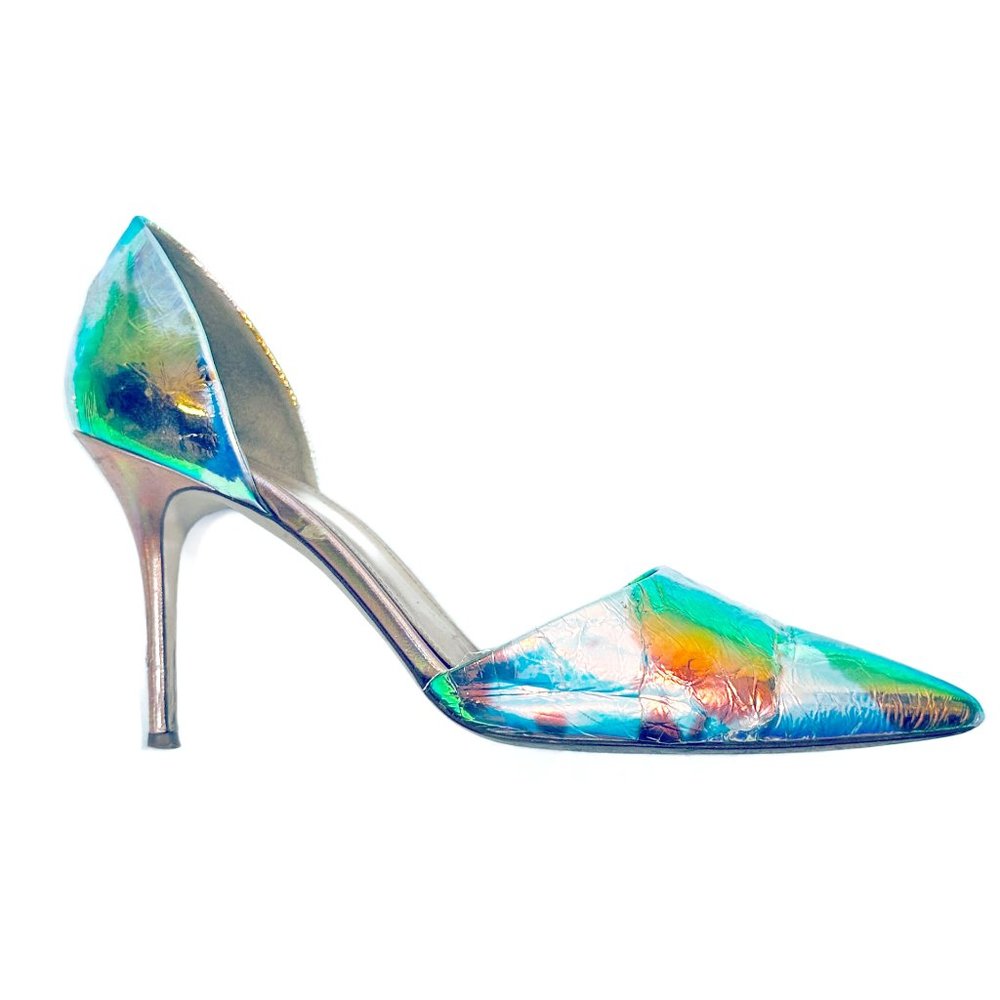 J. Crew Roxie Foil Pump with Peekaboo side.